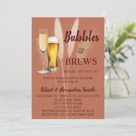 Bubbles & Brews Paare Polterabend Pampas Einladung