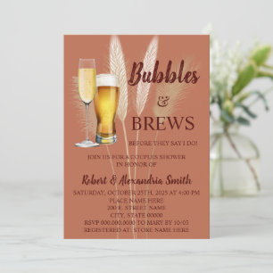 Bubbles & Brews Paare Polterabend Pampas Einladung