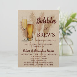 Bubbles & Brews Paare Polterabend Pampas Einladung