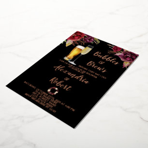 Bubbles & Brews Paare Polterabend Rose Gold Folieneinladung