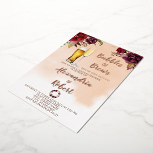 Bubbles & Brews Paare Polterabend Rose Gold Folieneinladung