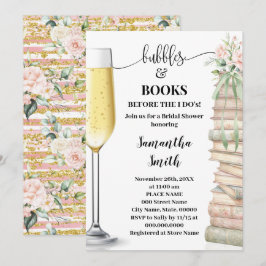 Bubbles & Bücher bevor ich eine Bridal Shower mach Einladung