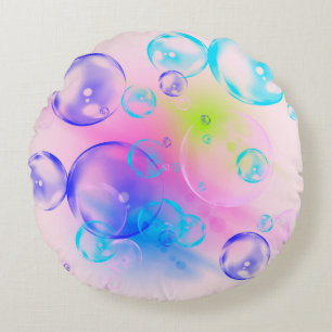 BUBBLES - Farbige Blasen für Kinder - Rundes Kissen