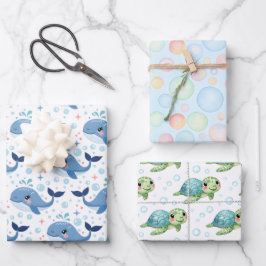 Bubbles & Fins Children's Birthday Geschenkpapier Set