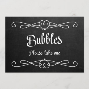 "Bubbles" Kreidetafel-Hochzeitsschild Einladung