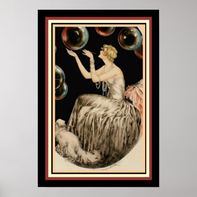 "Bubbles" par Louis Icart 13 x 19 Poster Art Déco (Devant)