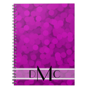 Bubbles pourpres 3 Carnet Monogramme initial
