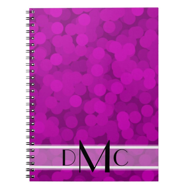 Bubbles pourpres 3 Carnet Monogramme initial (Devant)