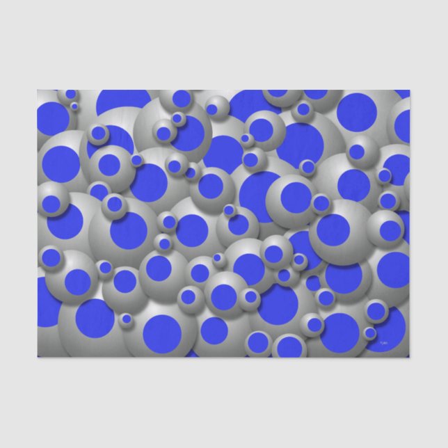 Bubbles Royal Blue Tissue Paper Seidenpapier (Vorderseite)