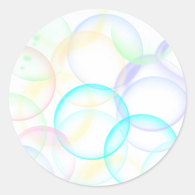 Bubbles_sticker Runder Aufkleber (Vorderseite)
