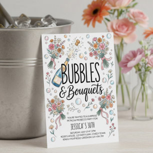 Bubbles und Bouquets Prosecco und Blütenparty Einladung