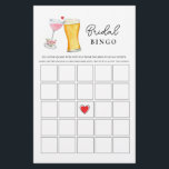 Bubbles und Brew Couple's Shower Bingo Games<br><div class="desc">Bubbles & Brew Thema Bridal / Paare Dusche Bingo Spiel mit Aquarell Illustration von Champagner & Bier. . Personalisieren Sie die Rückseite der Karte mit dem Namen des Paares und dem Duschdatum.</div>