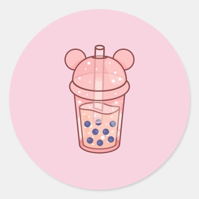 Bubbletea Runder Aufkleber (Vorderseite)