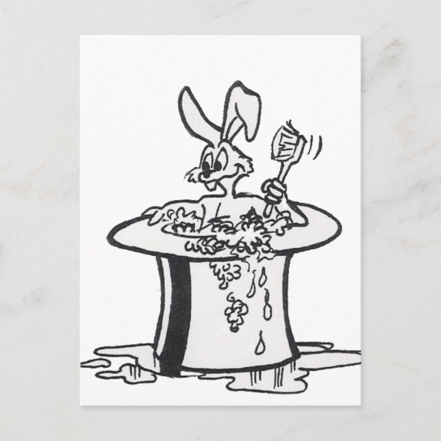 Bubbling Bunny Coloring Plate Postkarte (Vorderseite)