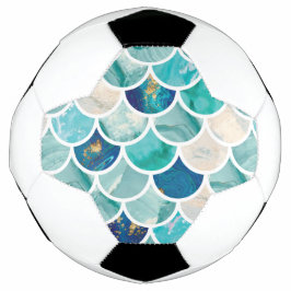 Bubbly Aqua türkisfarbener Marmor Meerjungfische Fußball
