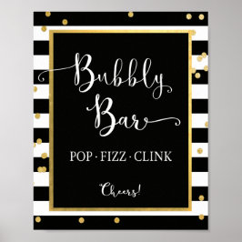 Bubbly Bar Pop Fizz Clink Sign Poster