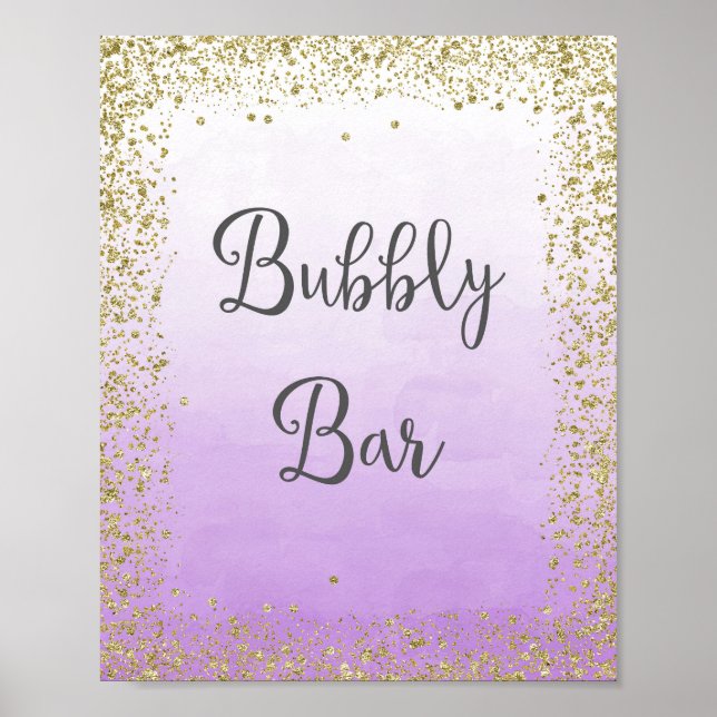 Bubbly Bar Wedding Poster Print (Vorne)