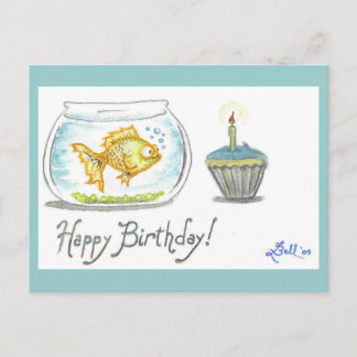 "Bubbly Birthday" postcard Postkarte