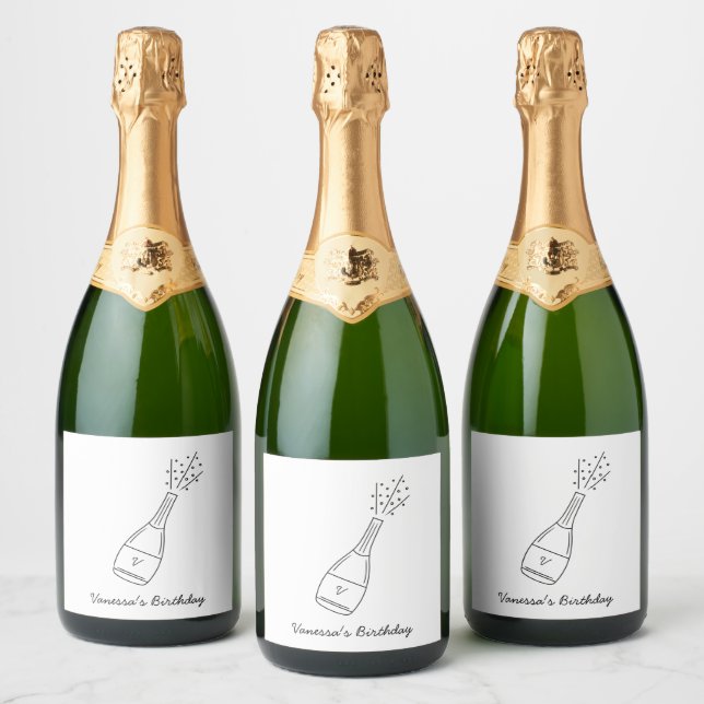 Bubbly Birthday wünscht Champagner Flasche (Flaschen)