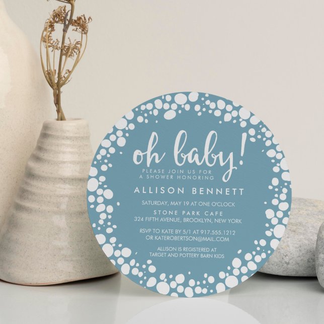 Bubbly Blue | Babydusche Einladung (Von Creator hochgeladen)