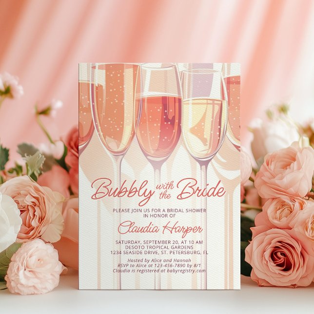 Bubbly Blush Champagne Brautparty Einladung (Von Creator hochgeladen)