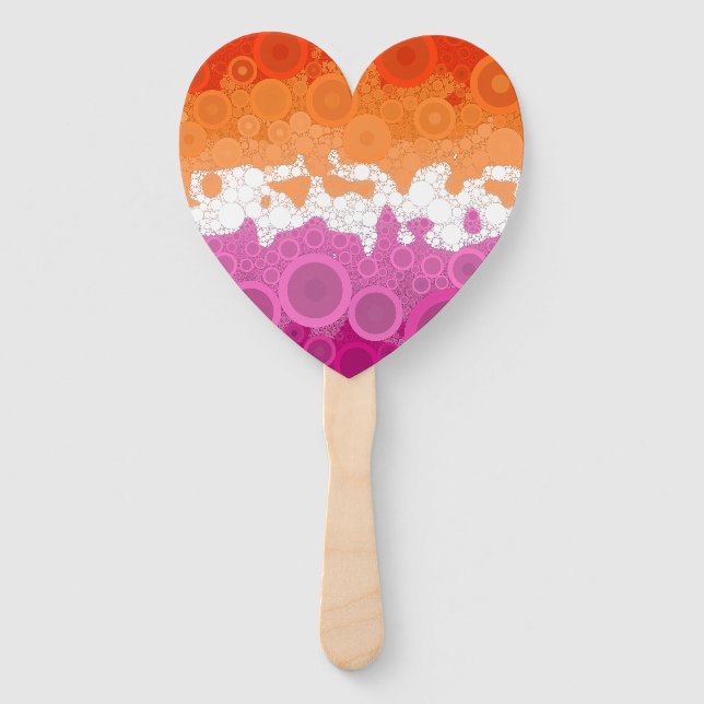 Bubbly Bohemisch Groovy Abstrakt Lesbian Pride Fla Fächer (Vorderseite)