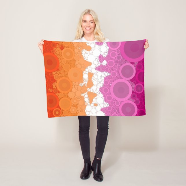 Bubbly Bohemisch Groovy Abstrakt Lesbian Pride Fla Fleecedecke (Beispiel)