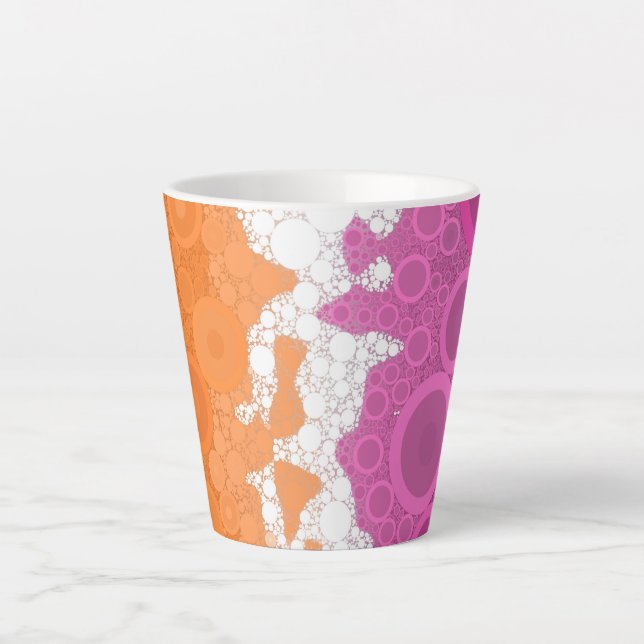 Bubbly Bohemisch Groovy Abstrakt Lesbian Pride Fla Milchtasse (Vorderseite)