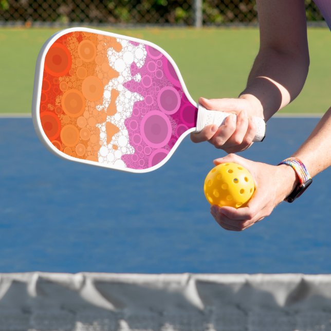 Bubbly Bohemisch Groovy Abstrakt Lesbian Pride Fla Pickleball Schläger (InSitu)