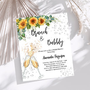 Bubbly Brautparty Brunch Sonnenblumen Einladung