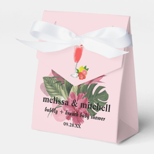 Bubbly brunch mimosa baby shower thank you geschenkschachtel (Vorderseite)
