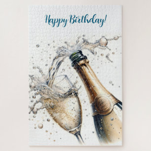 Bubbly champagne Happy Birthday