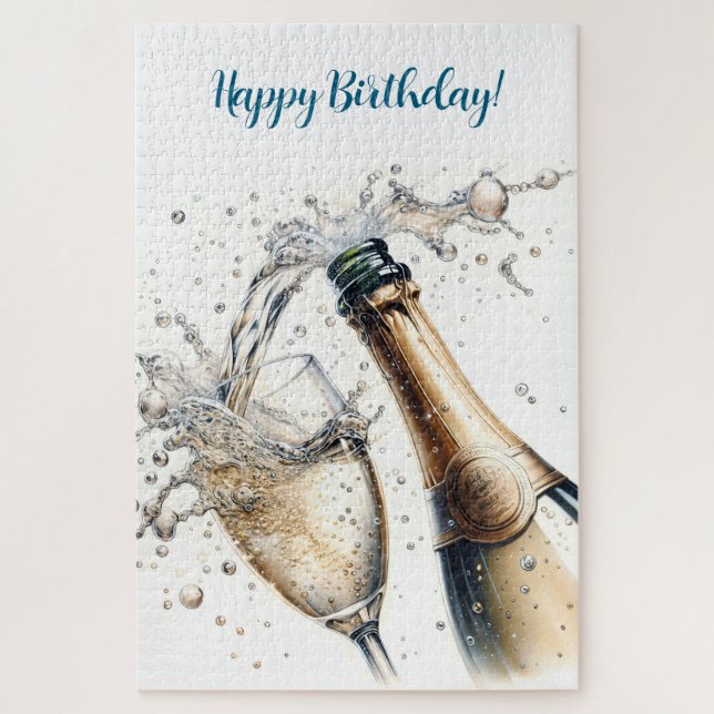 Bubbly champagne Happy Birthday (Vertikal)