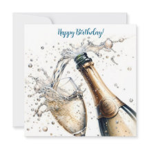 Bubbly champagne Happy Birthday