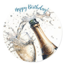 Bubbly champagne Happy Birthday
