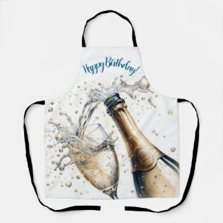 Bubbly champagne Happy Birthday Schürze