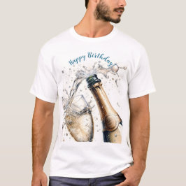 Bubbly champagne Happy Birthday T-Shirt