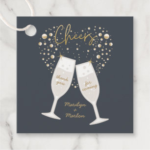 Bubbly Cheers Champagne Bubbles Herzinfarkt Tags Geschenkanhänger