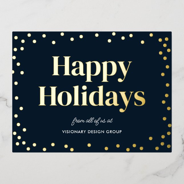 Bubbly Chef FOIL Business Holiday Postcard Folie Einladungspostkarte (Vorderseite)