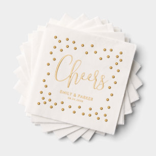 Bubbly Cheval Mariage Fête Foil Napkins