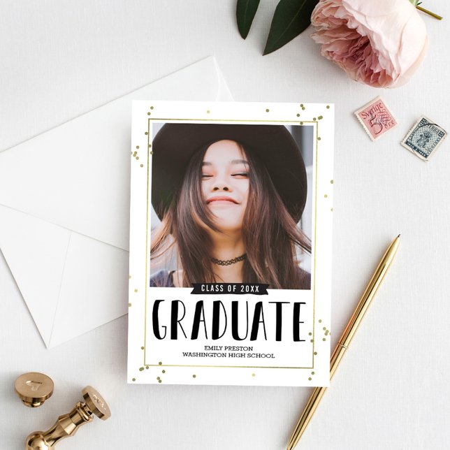 Bubbly Chic EDITABLE COULEUR Graduation Invitation (Créateur téléchargé)