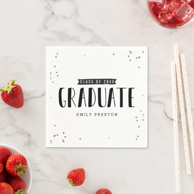 Bubbly Chic Graduation Party Napkins Serviette (Beispiel)
