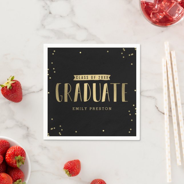 Bubbly Chic Graduation Party Napkins Serviette (Beispiel)
