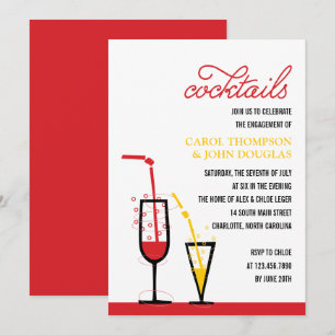 Bubbly Cocktails Einladung der Engagement Party