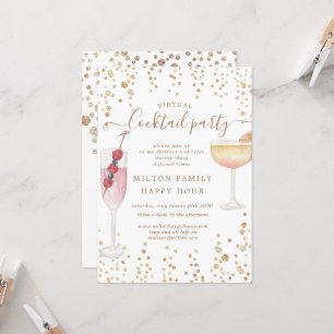 Bubbly Cocktails Virtual Cocktail Party Einladung