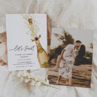 Bubbly Couples Engagement Party Photo Invitation