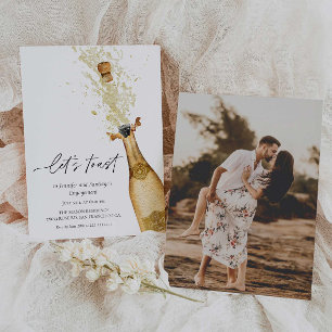 Bubbly Couples Engagement Party Photo Invitation Einladung