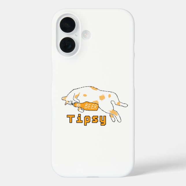 Bubbly Cuddle Beer Cat iPhone 16 Hülle (Rückseite)