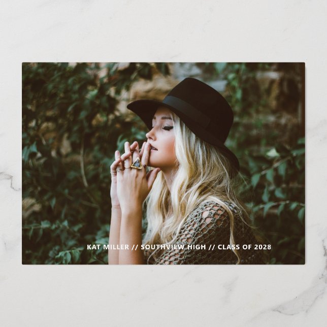 Bubbly Faire-part de graduation de Foil tendance (Recto)