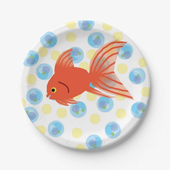 Bubbly Fish Birthday Tellers Pappteller (Vorderseite)